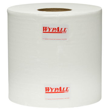 WYPALL 94122 L10 Heavy Duty Perforated Centrefeed Wiper, White 1 Ply 20cm x 38 cm, 790 Wipers, 300 Metres/Roll, 4 Rolls/Case