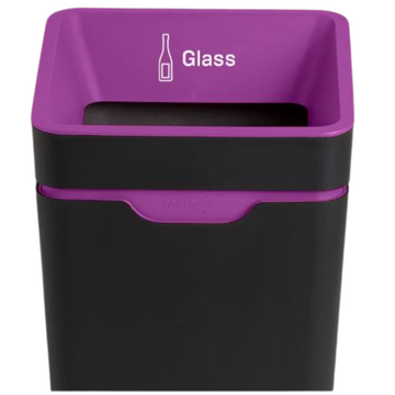 Method Recycling Bin 60L - Open Lid - Purple Glass