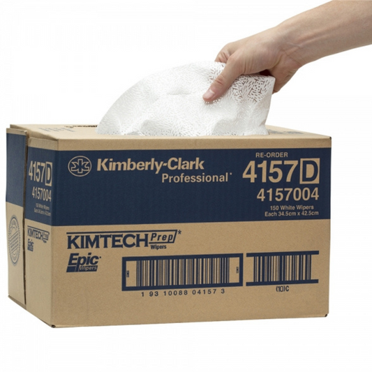 KIMTECH Epic™ 4157 Brag Box Wiper, White 42cm x 34.5cm, 150 Wipers/Case