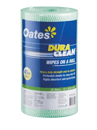 HW-030-G Oates Dura Clean Wipes Roll, Green, 45m