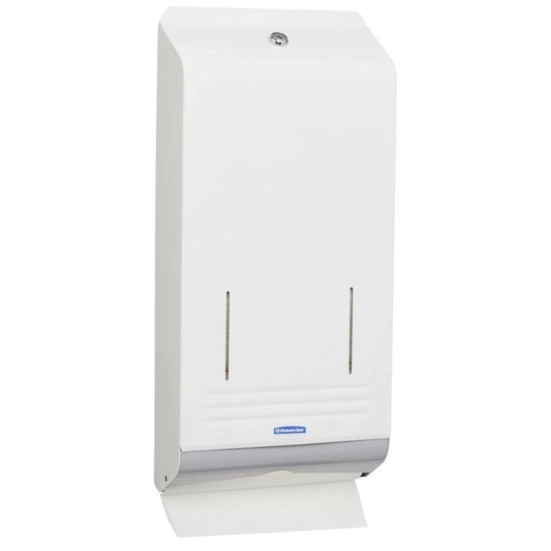 KCP 4944 Optimum Hand Towel Dispenser, White & Grey Lockable Metal, Compatible with 4455, 4456, 4457 & 38000 Codes