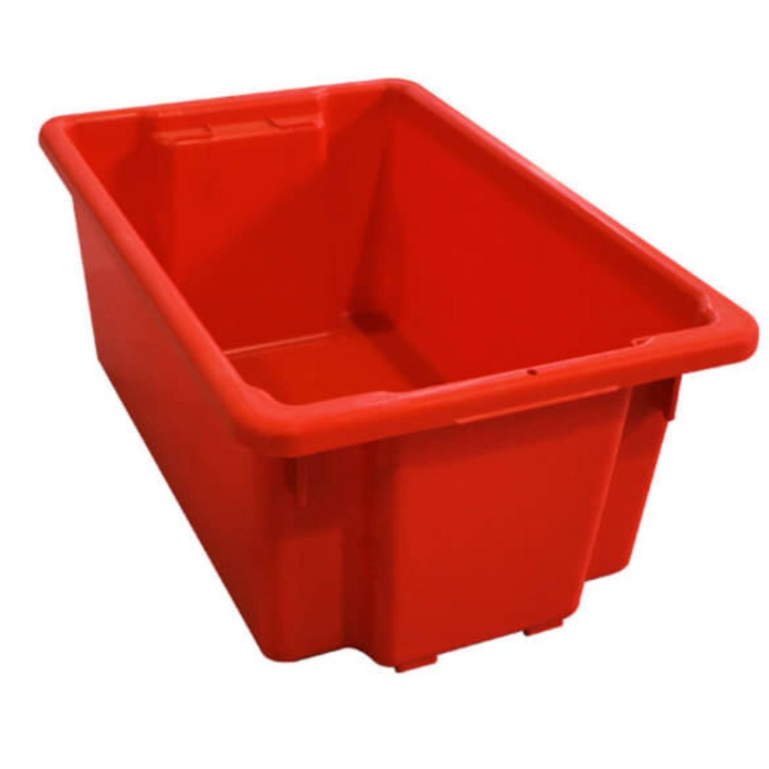 Red Storage Nesting Crate (No Lid), 52L