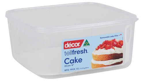 TELLFRESH SQUARE W CAKE LIFTER WHITE 6L