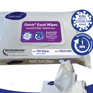 Diversey Oxivir Excel Wipes - Hospital Grade Disinfectant Wipes, 100pk