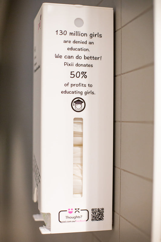 Tampons Dispenser - Printed - with social and eco impact messaging