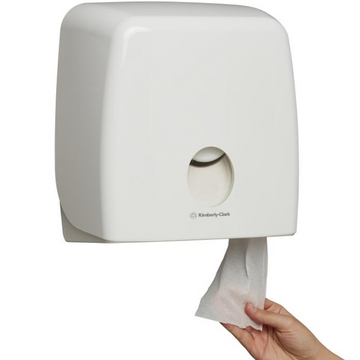 AQUARIUS 70260 Jumbo Roll Toilet Tissue Dispenser, White Lockable ABS Plastic, Compatible with 4781, 4782, 5748 & 5749 Codes