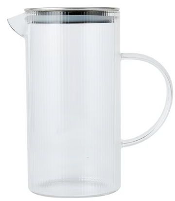 1.2L Glass Jug with Stainless Steel Lid