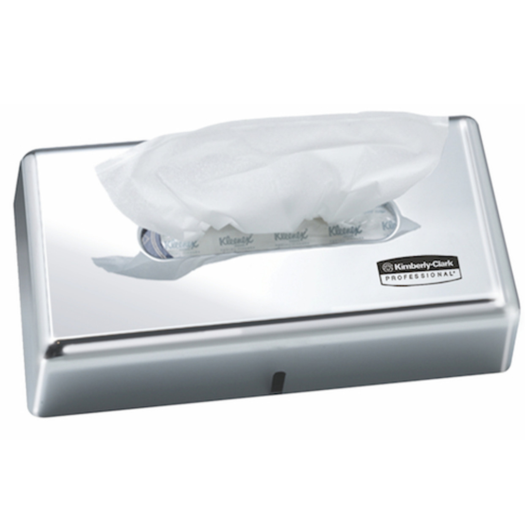 KCP 4993 Facial Tissue Dispenser, Chrome Lockable ABS Plastic, Compatible with 0299, 4720 & 4725 Codes