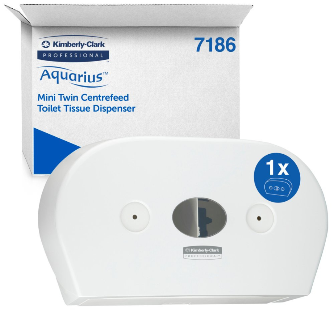 KCP 7186 Aquarius Mini Twin Centerfeed Toilet Tissue Dispenser, Compatible with 25252